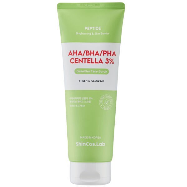 ShinCos.Lab Скраб с 3 видами кислот и центеллой азиатской AHA/BHA/PHA Centella 3% Sensitive Face Scrub 8809925102668 - фото 12444