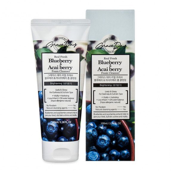 ПОД ЗАКАЗ.Grace Day Пенка для умывания с экстрактами черники Real Fresh Blueberry & Acai Berry Foam Cleanser 13337.574.50 - фото 14894