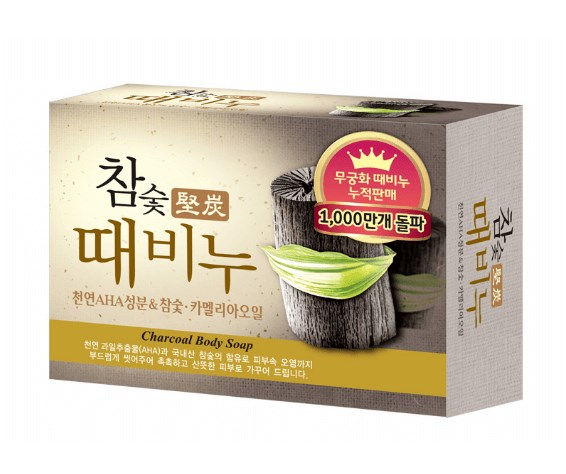 ПОД ЗАКАЗ.Mukunghwa Косметическое мыло-скраб для тела с древесным углем Charcoal Scrub Soap 14061.900.50 - фото 15030
