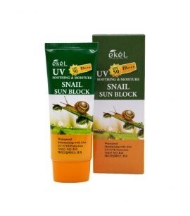 ПОД ЗАКАЗ.Ekel Крем солнцезащитный улиточный Soothing & Moisture Snail Sun Block SPF 50 PA+++ 10507.270.50 - фото 20895
