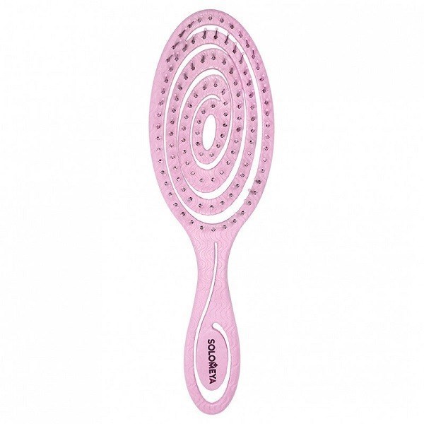 ПОД ЗАКАЗ.Solomeya Подвижная био-расческа для волос Розовая Detangling bio hair brush 14390.900.50 - фото 21088