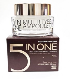 ПОД ЗАКАЗ.Eco Branch Ампульный крем с муцином улитки 5в1 5 in One Multi Type Ampoule Repair Snail Cream 14820.270.50 - фото 21107