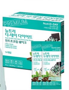 Nutri D-Day Диетический коктейль с мятой и шоколадом пакет 25гр Shake Diet Mint Chocochip 8809514352290